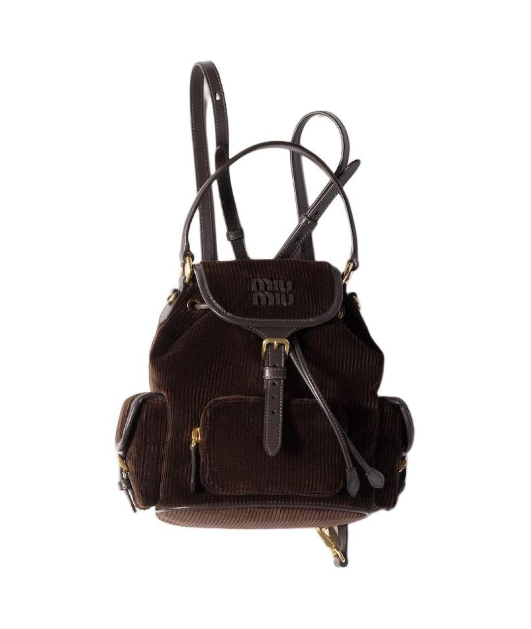 MIU MIU Коричневый рюкзак, фото 6