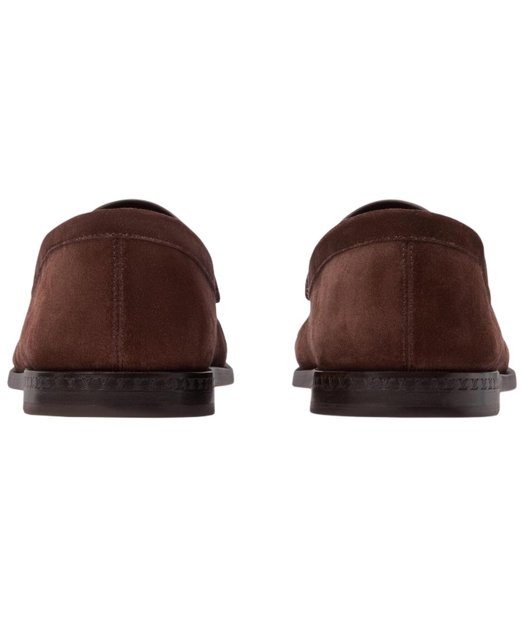 LOUIS VUITTON Коричневые нубуковые лоферы, фото 5