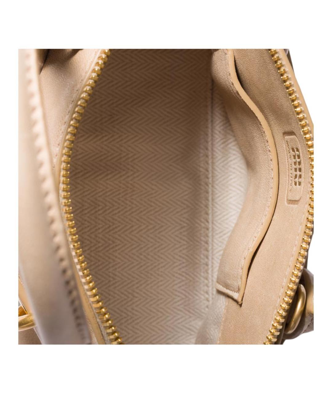 MIU MIU Бежевая кожаная сумка с короткими ручками, фото 5