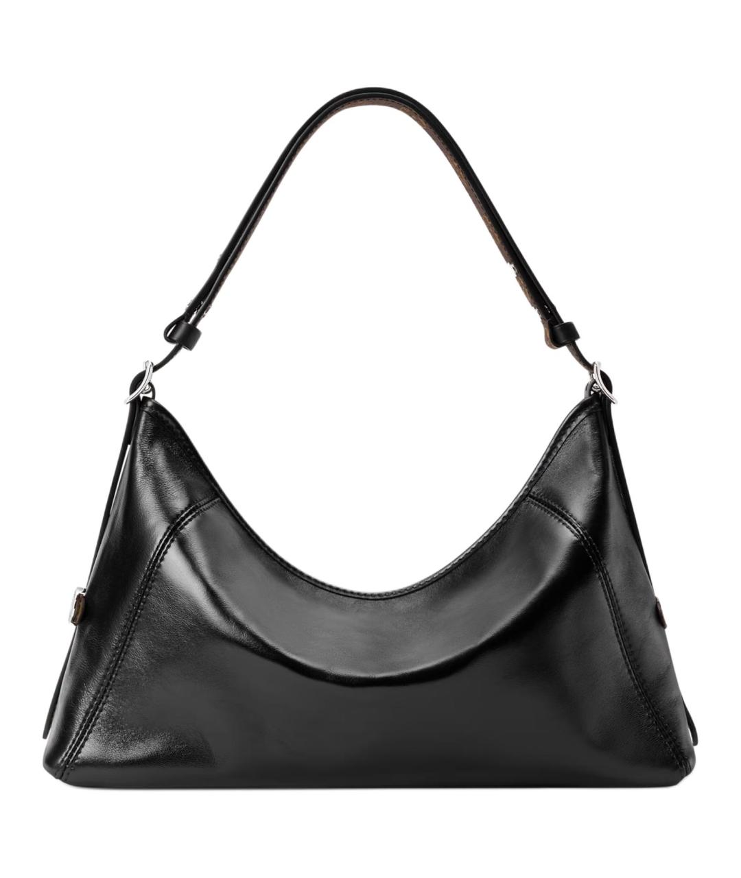 LOUIS VUITTON Черная кожаная сумка через плечо, фото 3