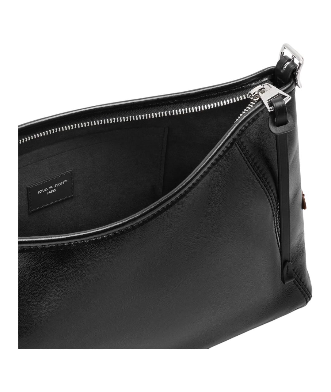 LOUIS VUITTON Черная кожаная сумка через плечо, фото 5
