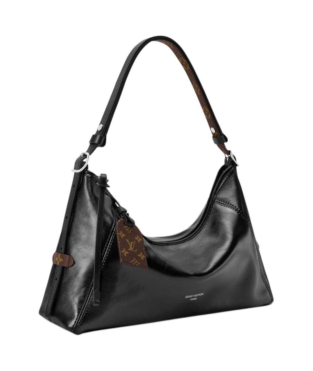 LOUIS VUITTON Черная кожаная сумка через плечо, фото 2
