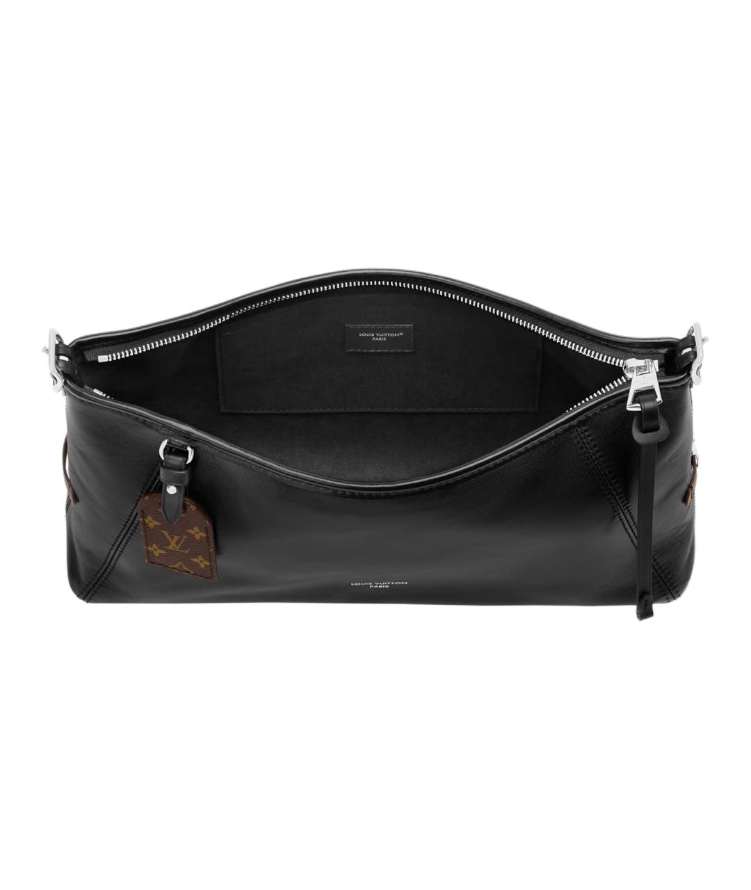 LOUIS VUITTON Черная кожаная сумка через плечо, фото 4