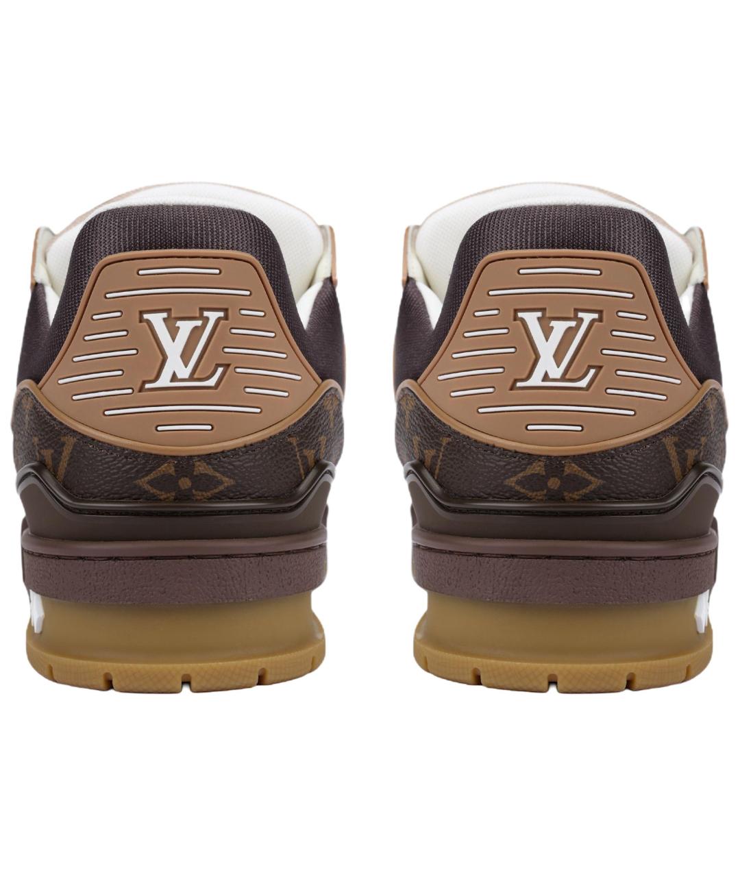 LOUIS VUITTON Коричневые кожаные низкие кроссовки / кеды, фото 4