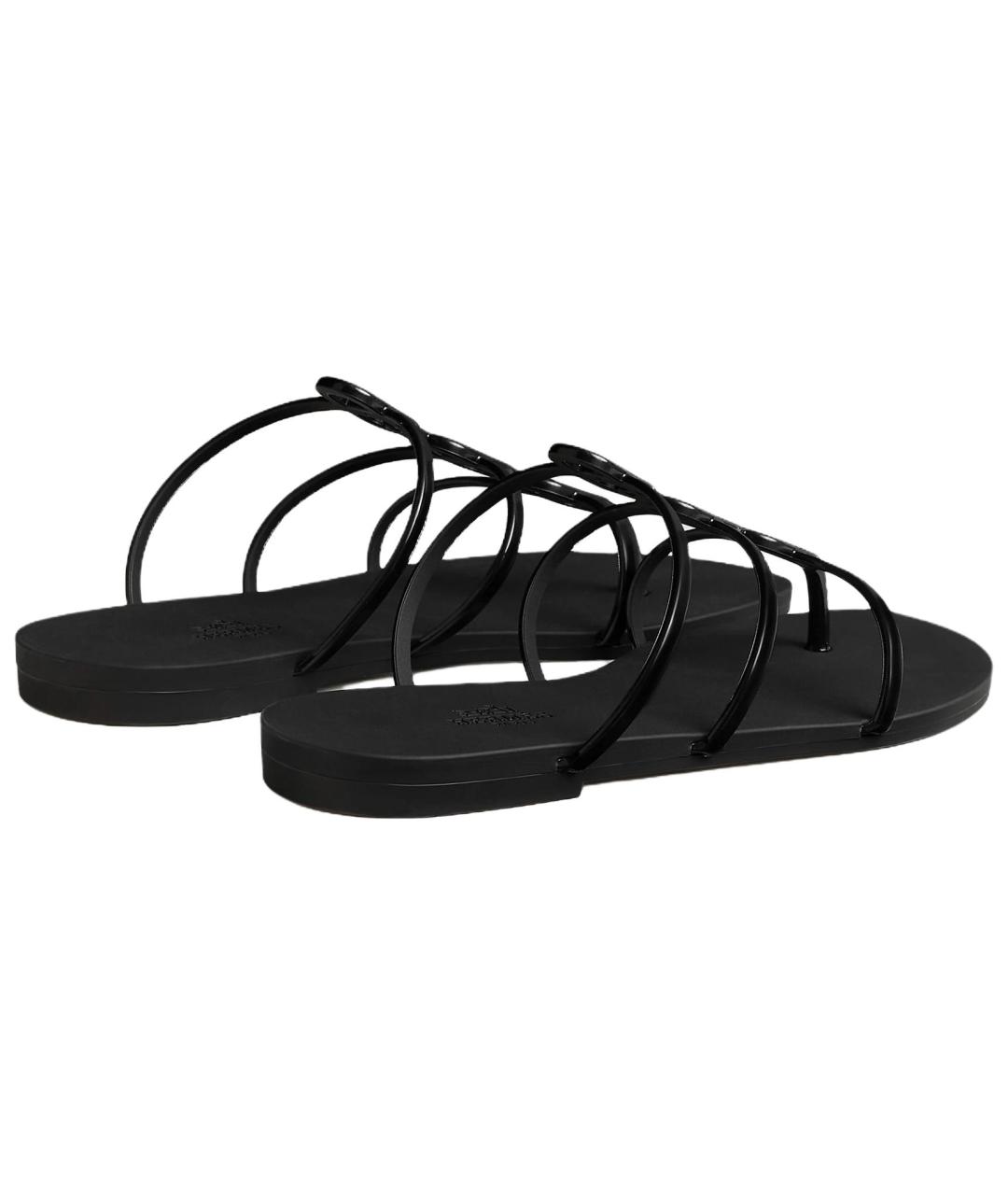 HERMES Черные шлепанцы, фото 5