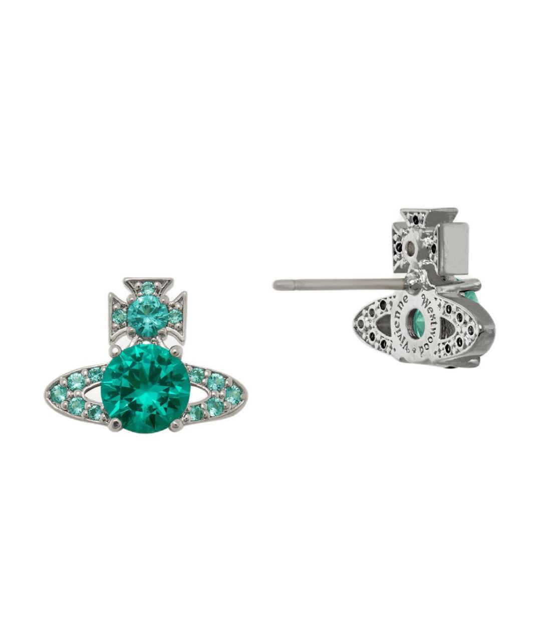 VIVIENNE WESTWOOD Зеленые латунные серьги, фото 2