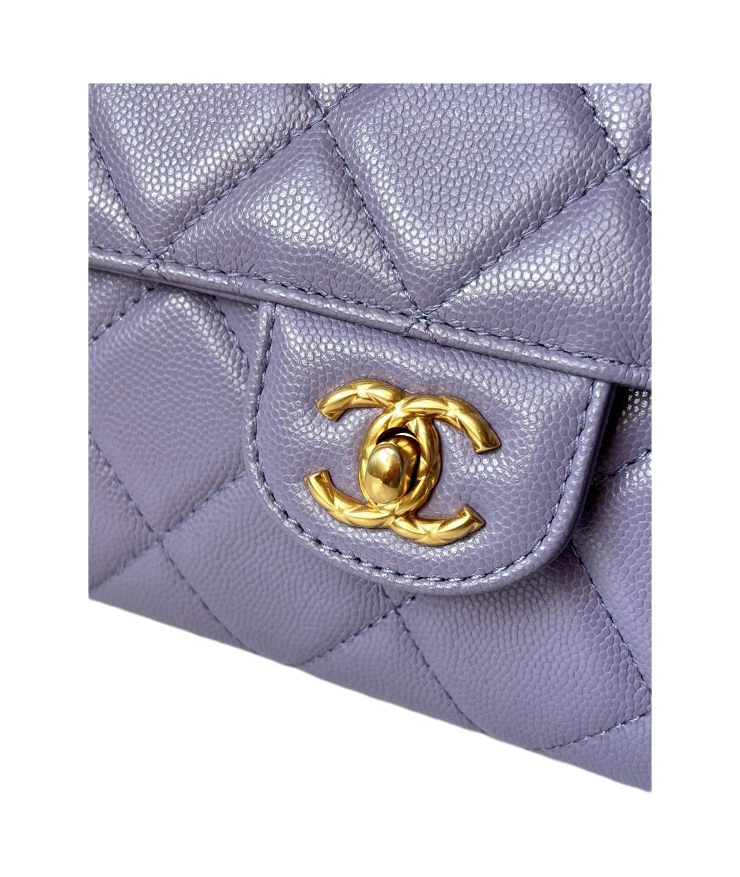 CHANEL Фиолетовая кожаная сумка через плечо, фото 3