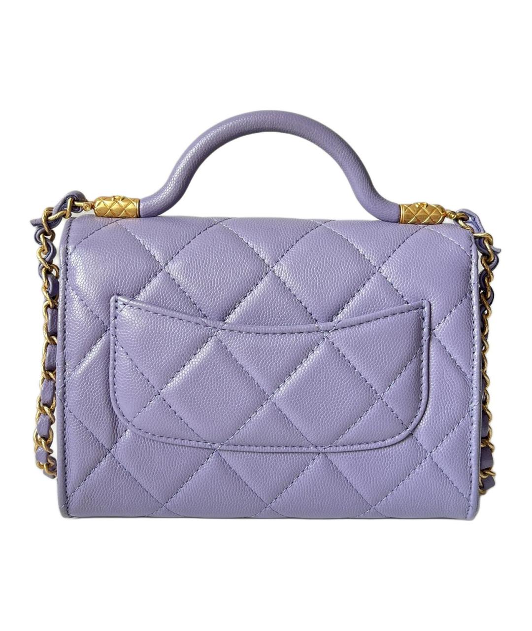 CHANEL Фиолетовая кожаная сумка через плечо, фото 2