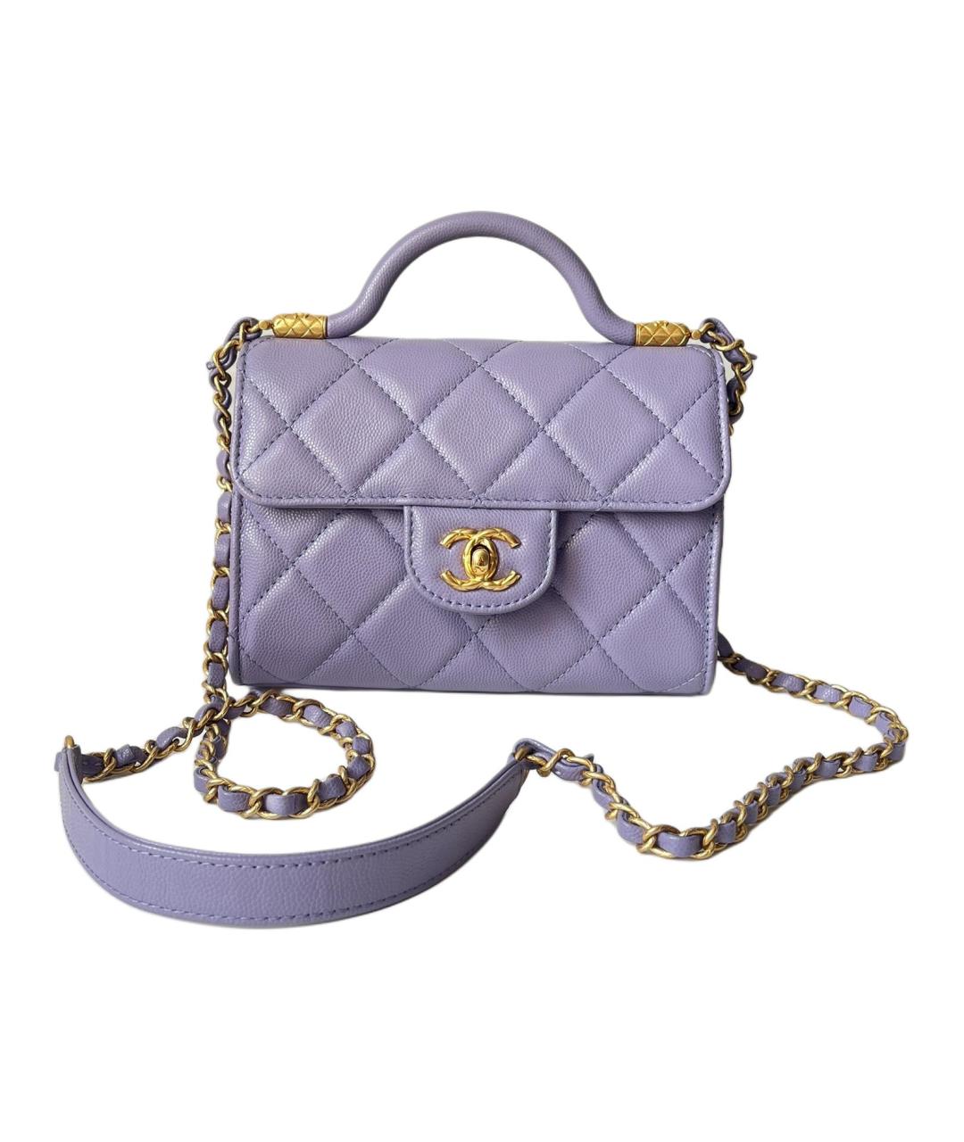 CHANEL Фиолетовая кожаная сумка через плечо, фото 1