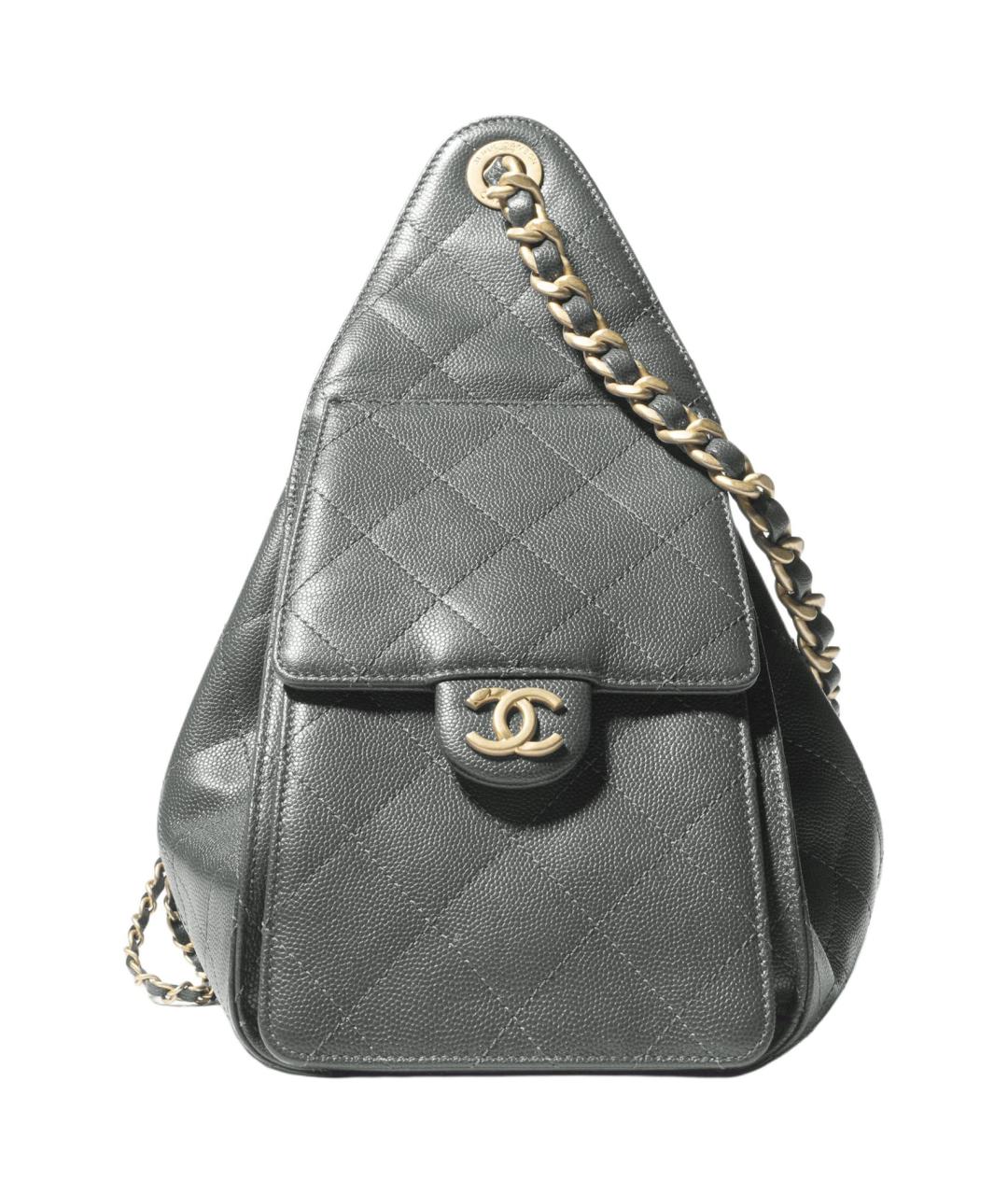 CHANEL Серая кожаная сумка через плечо, фото 3