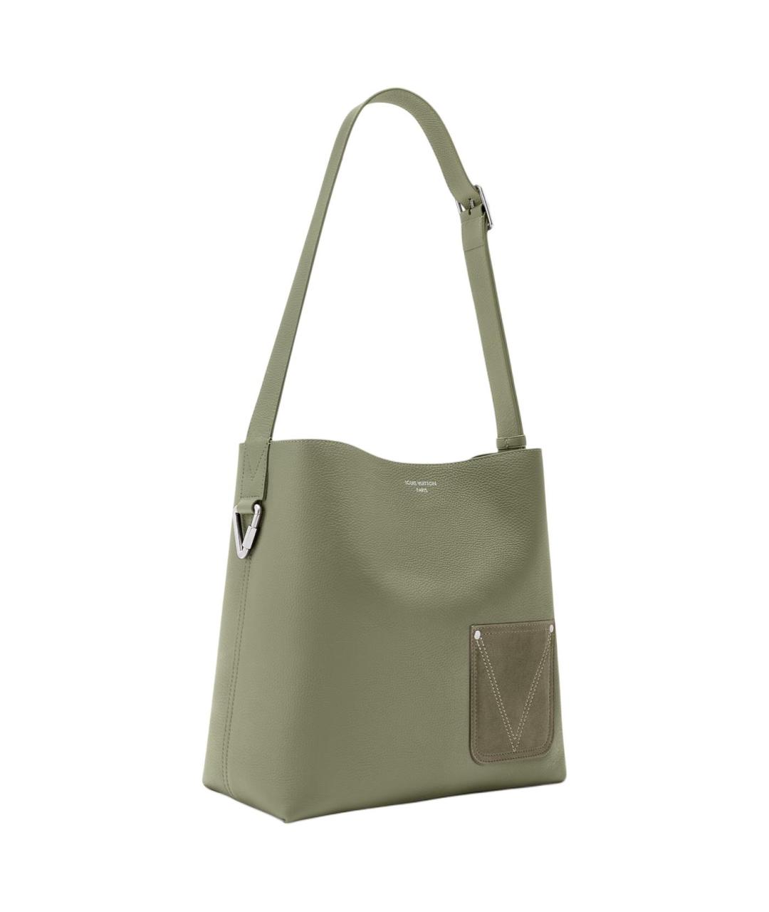 LOUIS VUITTON Хаки кожаная сумка на плечо, фото 2