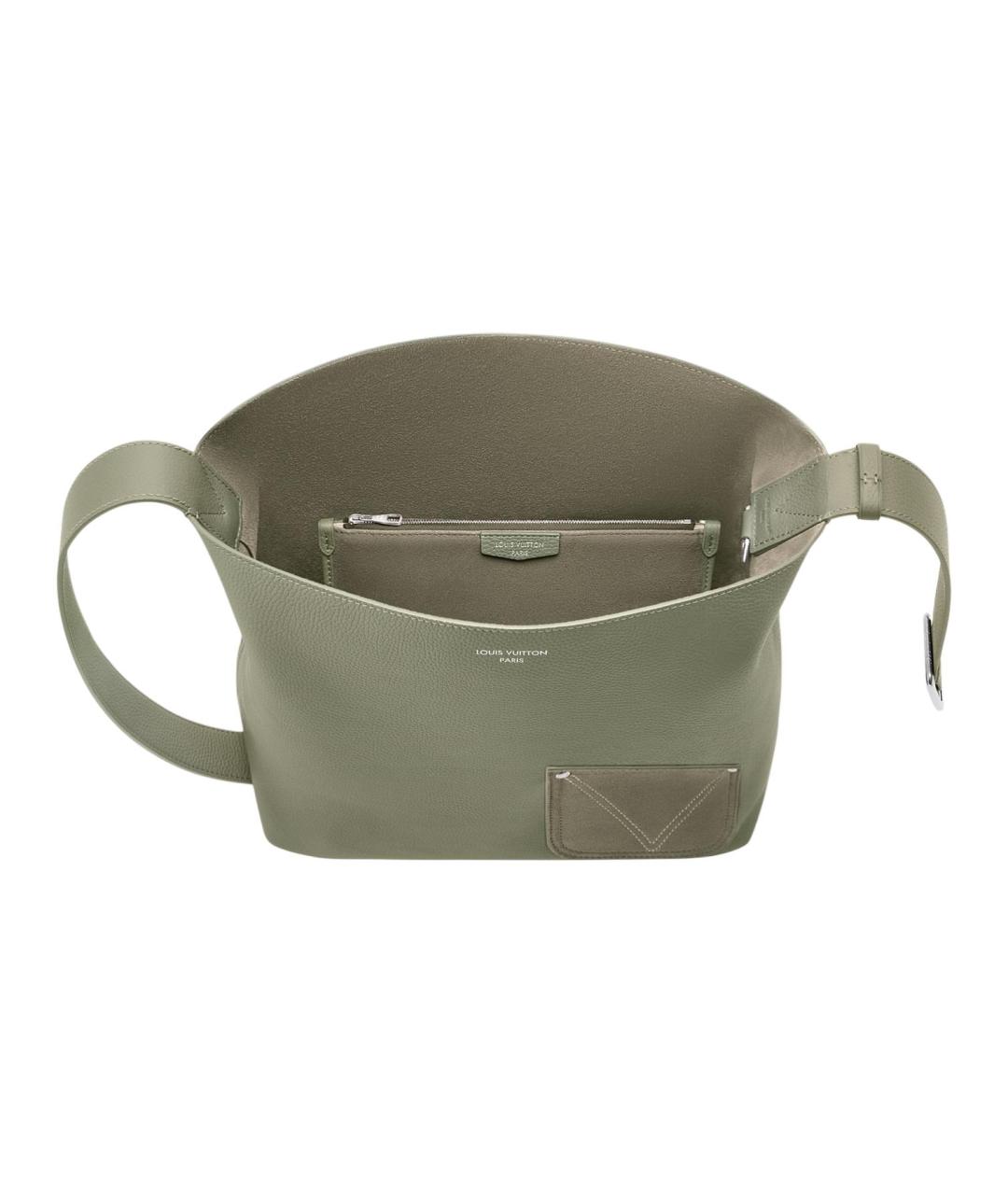 LOUIS VUITTON Хаки кожаная сумка на плечо, фото 4