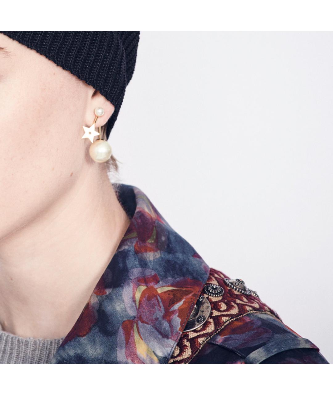 CHRISTIAN DIOR Золотые металлические серьги, фото 2