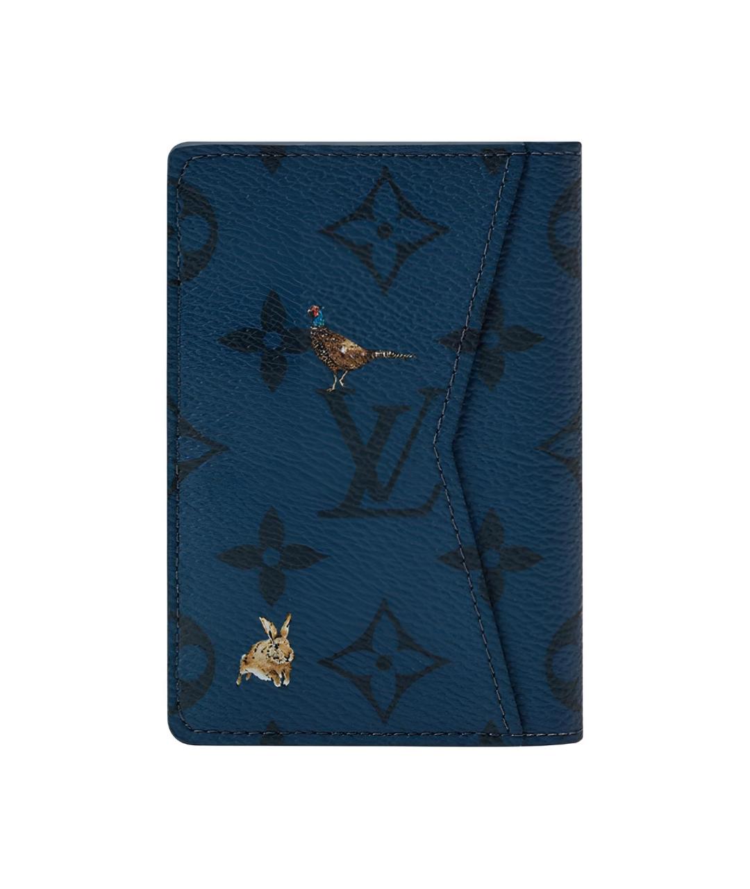 LOUIS VUITTON Синий кожаный кардхолдер, фото 3