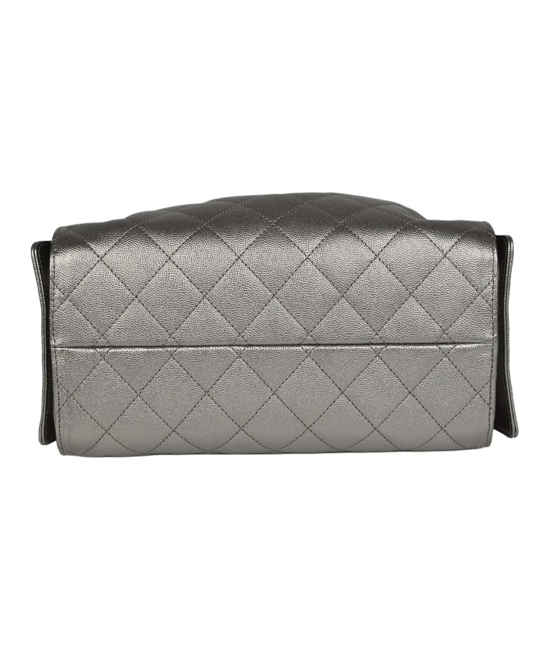 CHANEL Серая кожаная сумка через плечо, фото 5