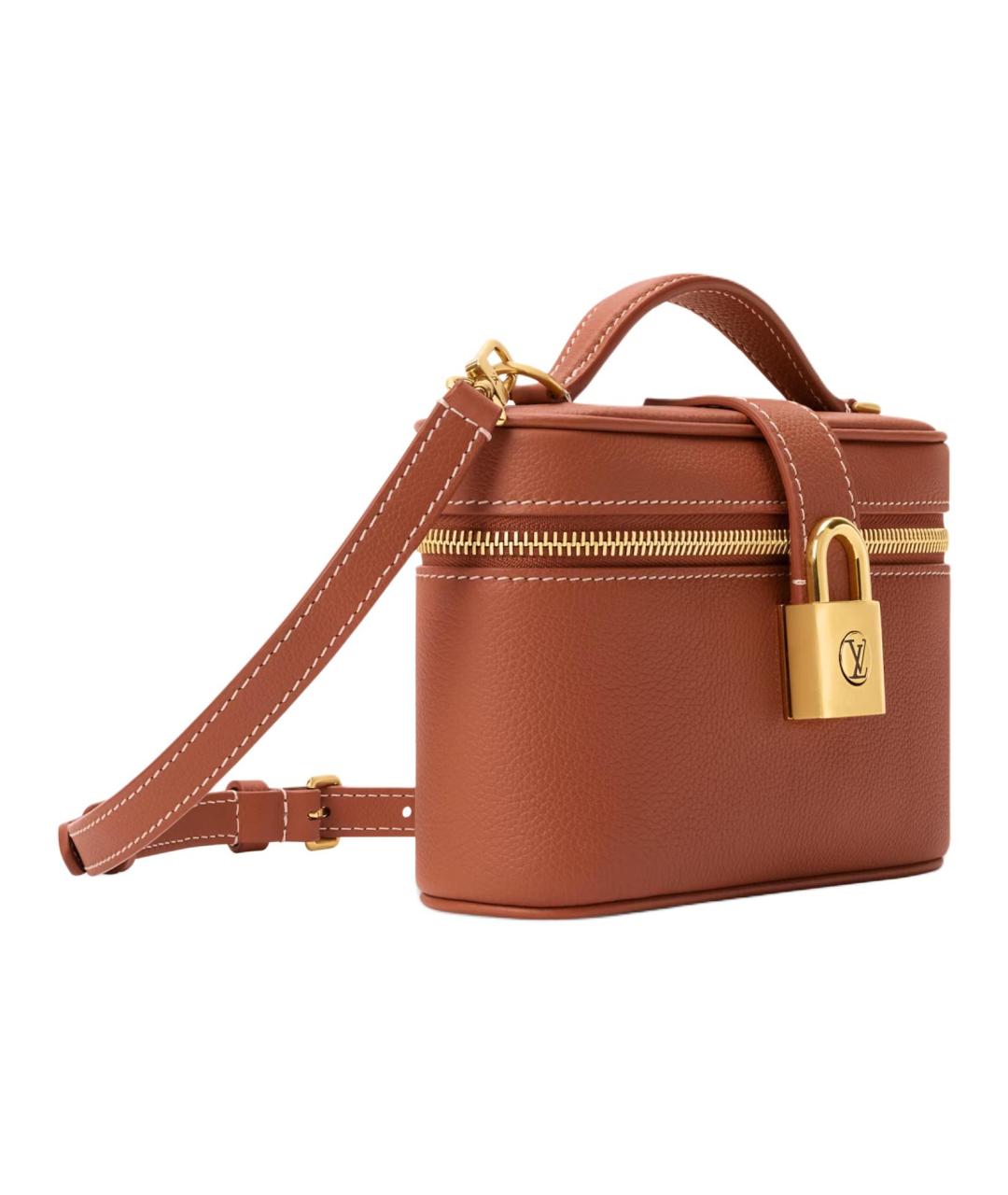 LOUIS VUITTON Коричневая кожаная косметичка, фото 2