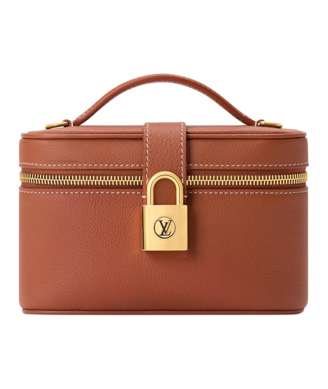 LOUIS VUITTON Коричневая кожаная косметичка, фото 1
