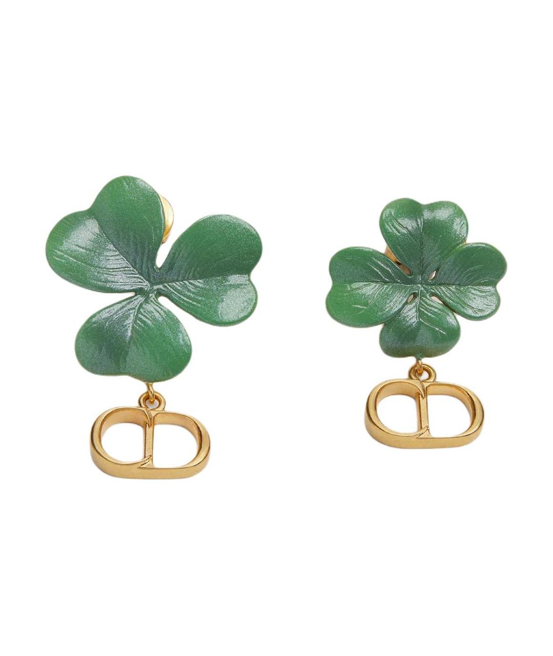 CHRISTIAN DIOR Зеленые серьги, фото 1