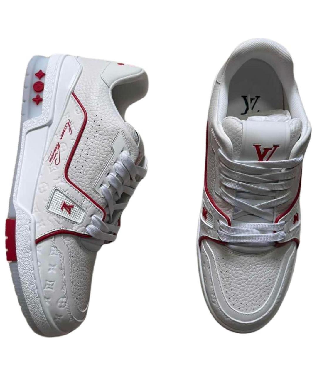 LOUIS VUITTON Белые кожаные кроссовки, фото 5
