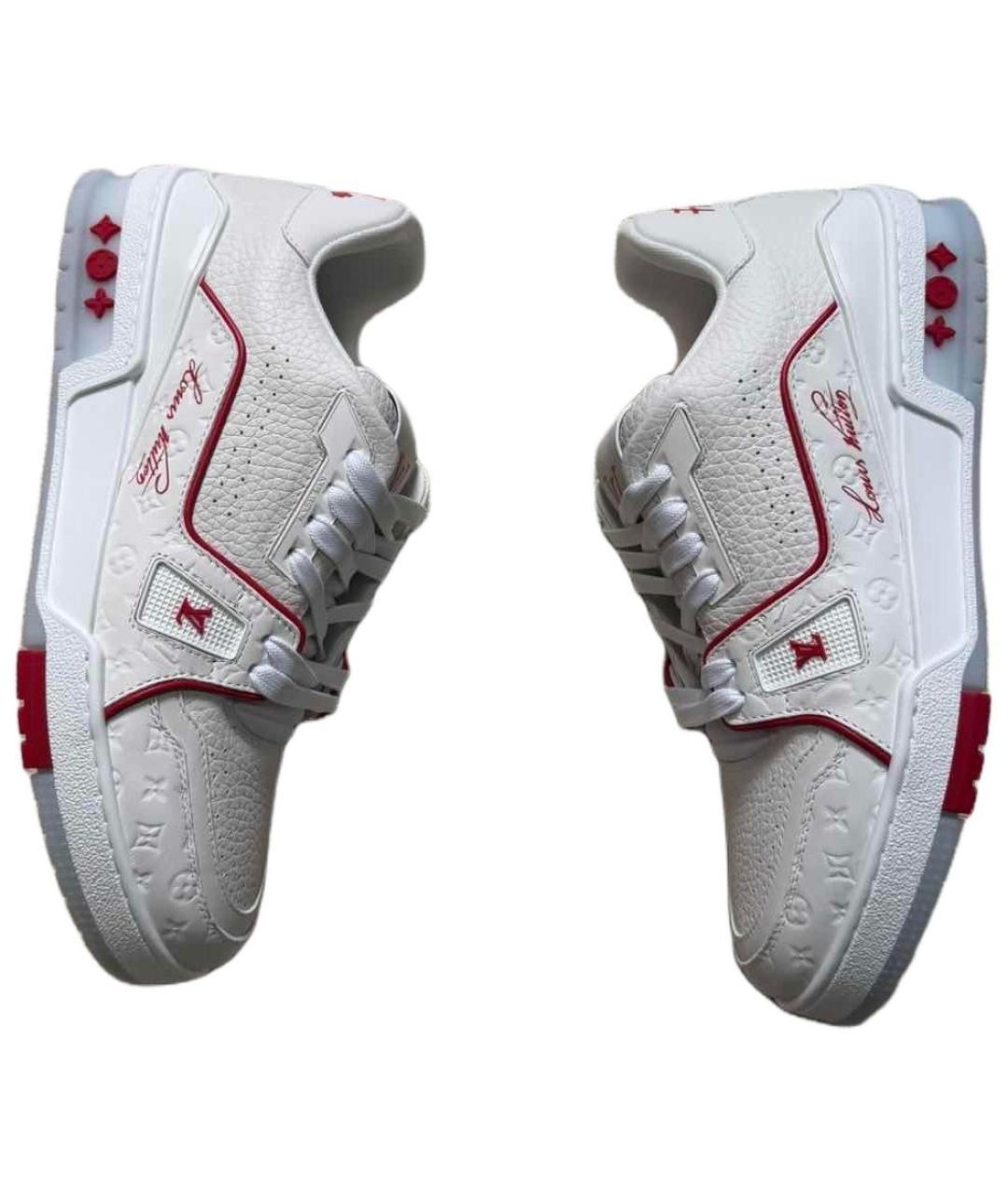 LOUIS VUITTON Белые кожаные кроссовки, фото 3