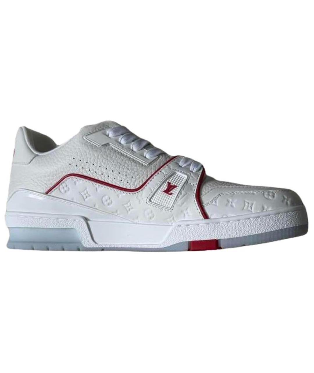 LOUIS VUITTON Белые кожаные кроссовки, фото 1