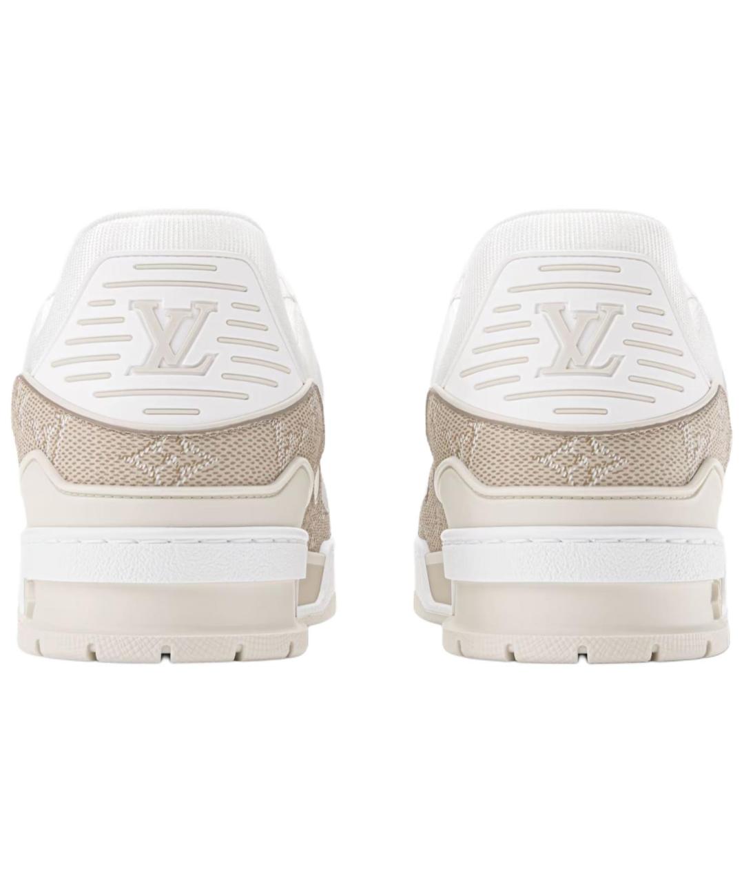 LOUIS VUITTON Бежевые кожаные низкие кроссовки / кеды, фото 5