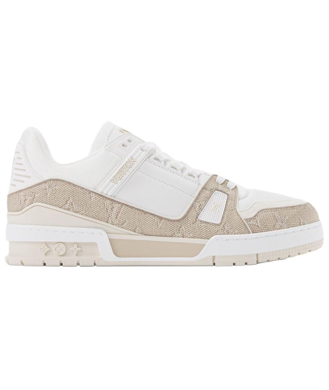 LOUIS VUITTON Бежевые кожаные низкие кроссовки / кеды, фото 1