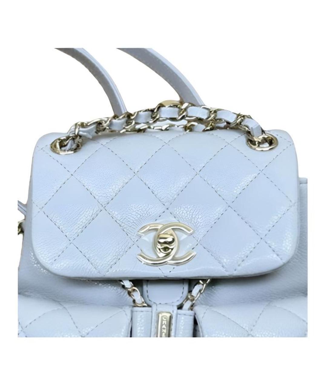 CHANEL Голубой кожаный рюкзак, фото 2