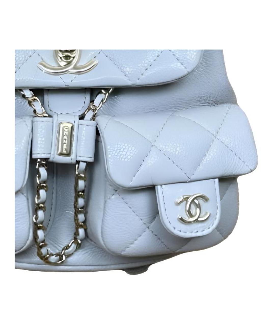 CHANEL Голубой кожаный рюкзак, фото 3