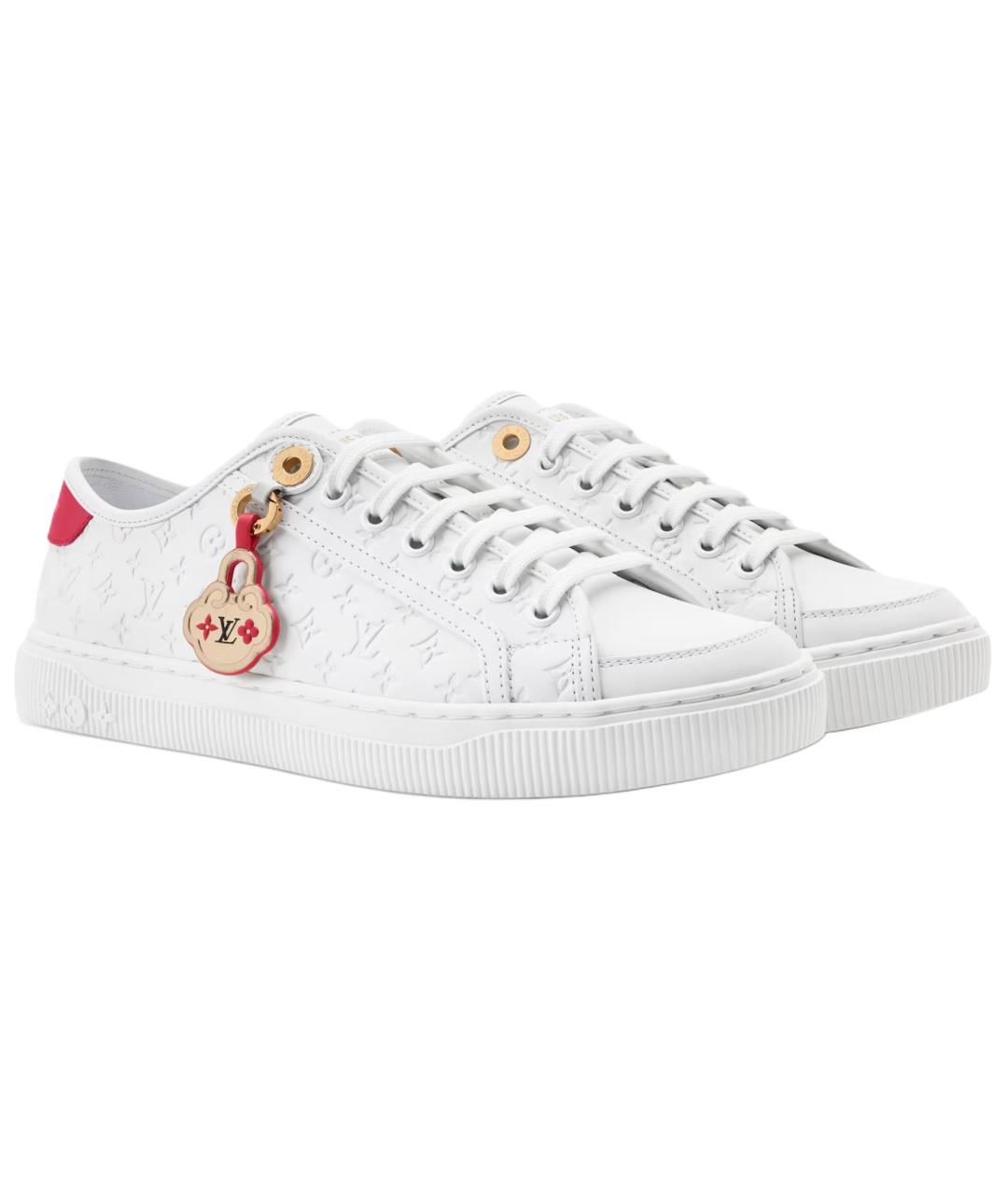 LOUIS VUITTON Белые кожаные кроссовки, фото 2