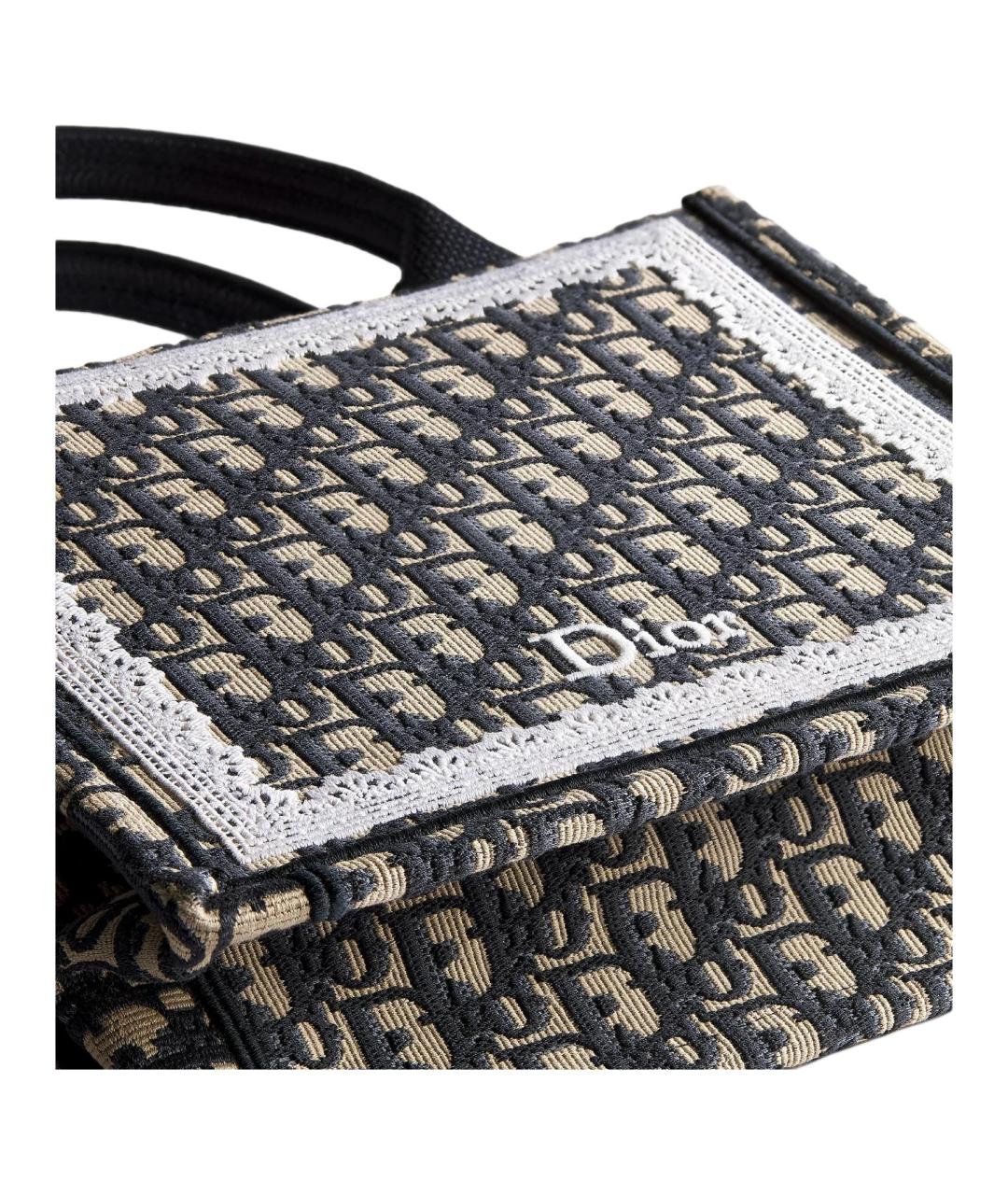 CHRISTIAN DIOR Синяя хлопковая сумка тоут, фото 4