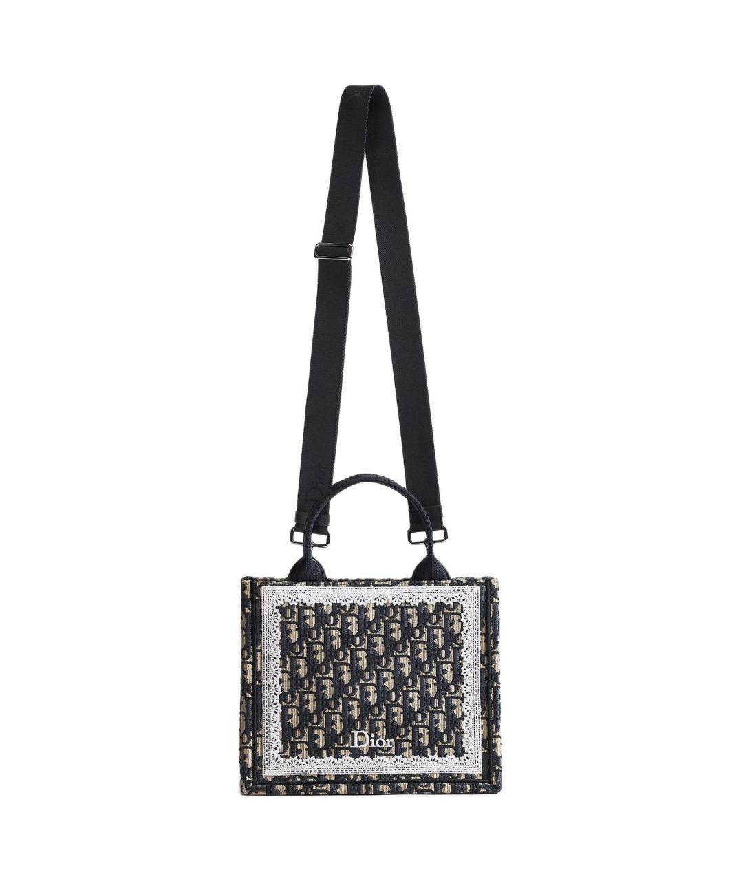 CHRISTIAN DIOR Синяя хлопковая сумка тоут, фото 2