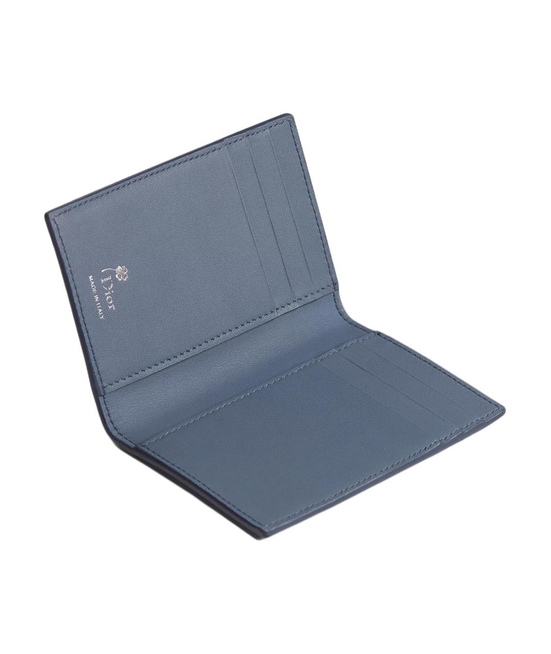 CHRISTIAN DIOR Синий кожаный кардхолдер, фото 3