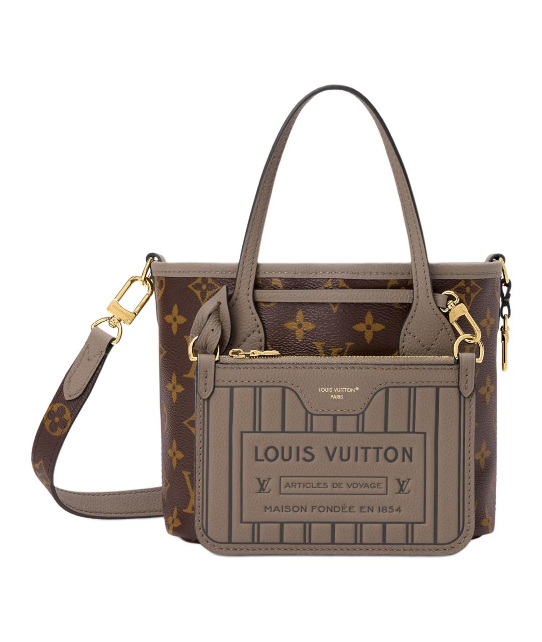 LOUIS VUITTON Коричневая кожаная сумка через плечо, фото 1