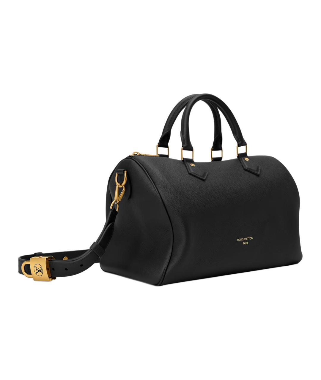 LOUIS VUITTON Черная кожаная сумка тоут, фото 2