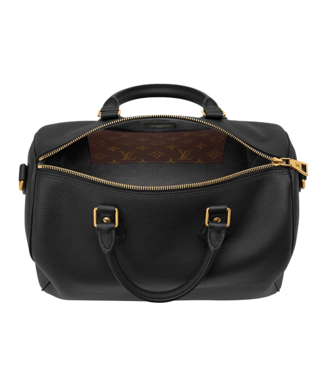 LOUIS VUITTON Черная кожаная сумка тоут, фото 4