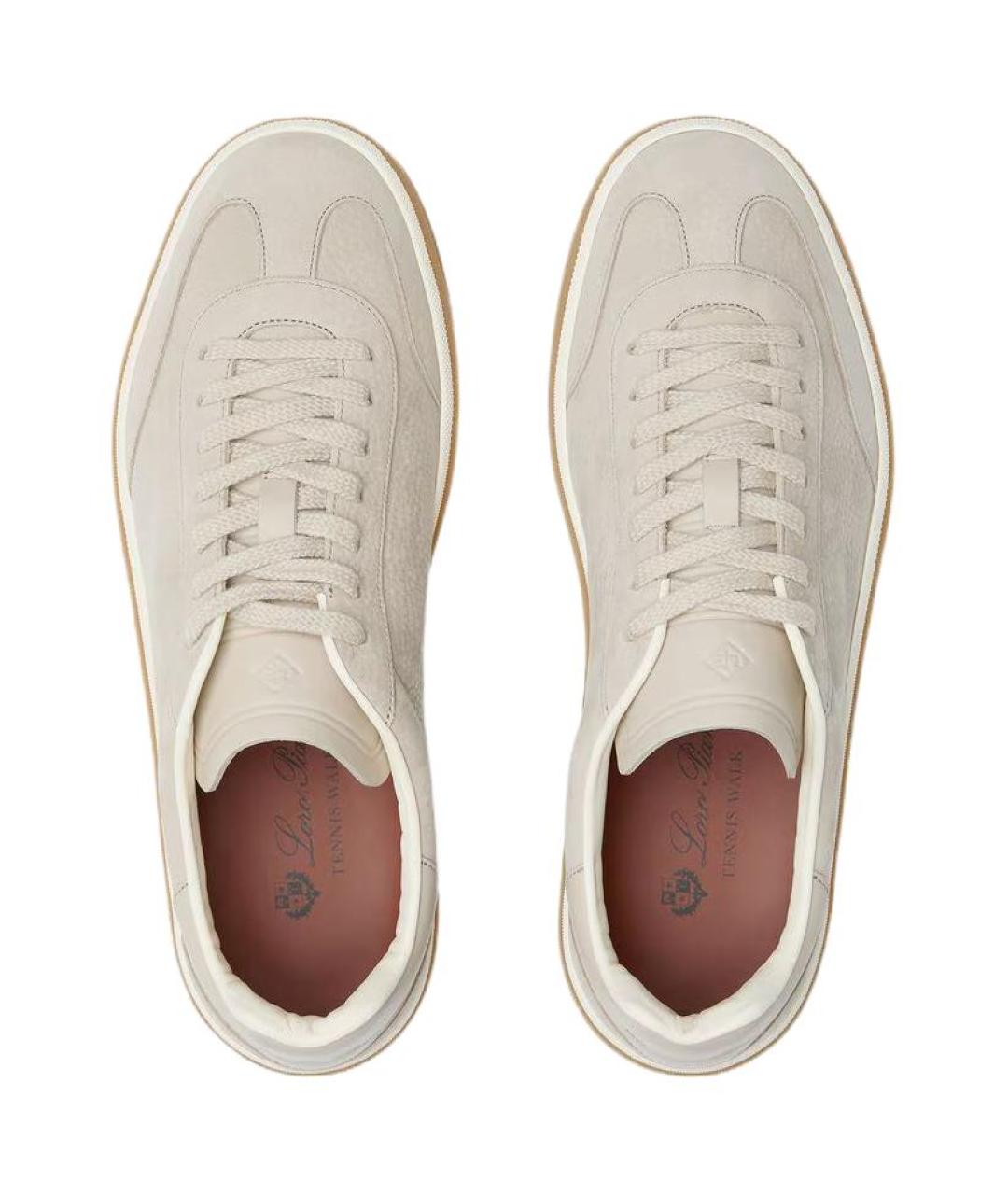 LORO PIANA Бежевые кожаные кеды, фото 5