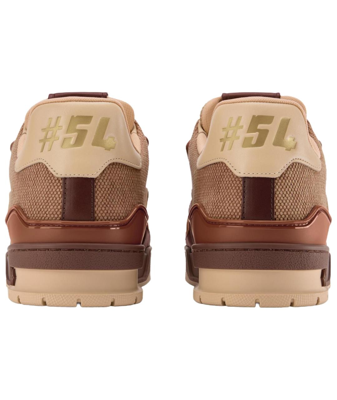 LOUIS VUITTON Коричневые кожаные низкие кроссовки / кеды, фото 5