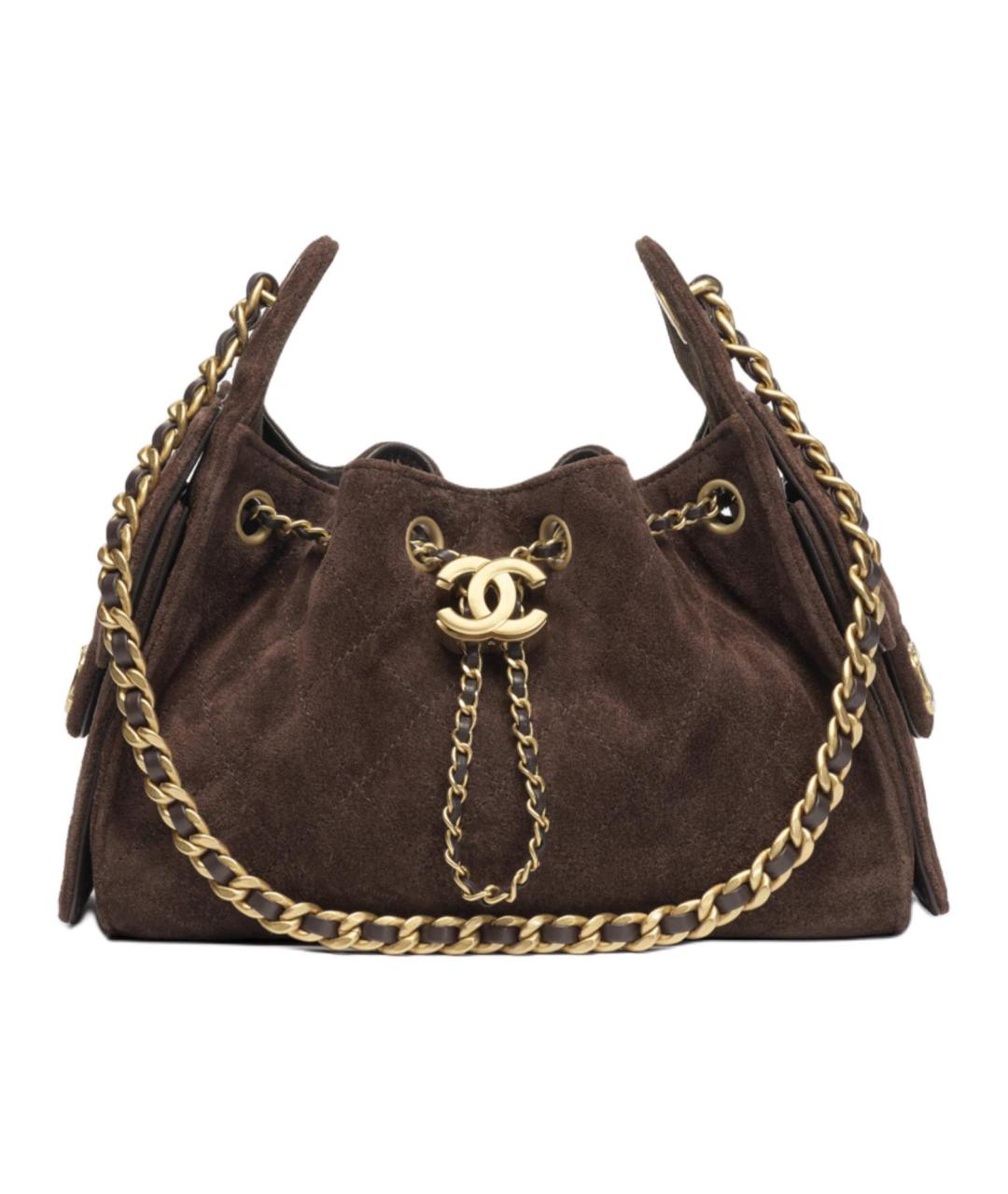 CHANEL Коричневая замшевая сумка через плечо, фото 1