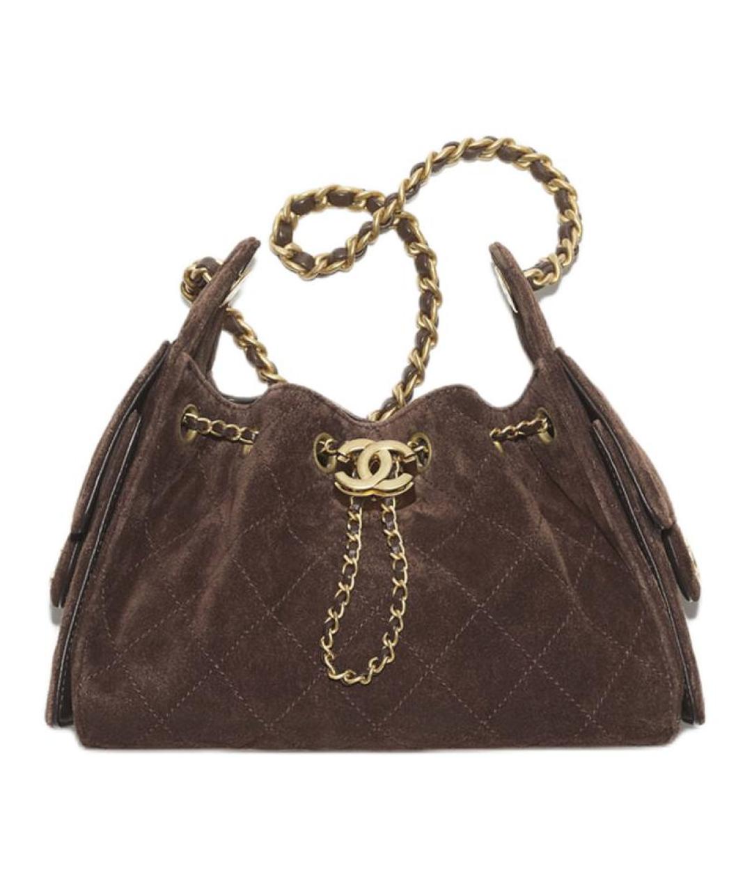 CHANEL Коричневая замшевая сумка через плечо, фото 2