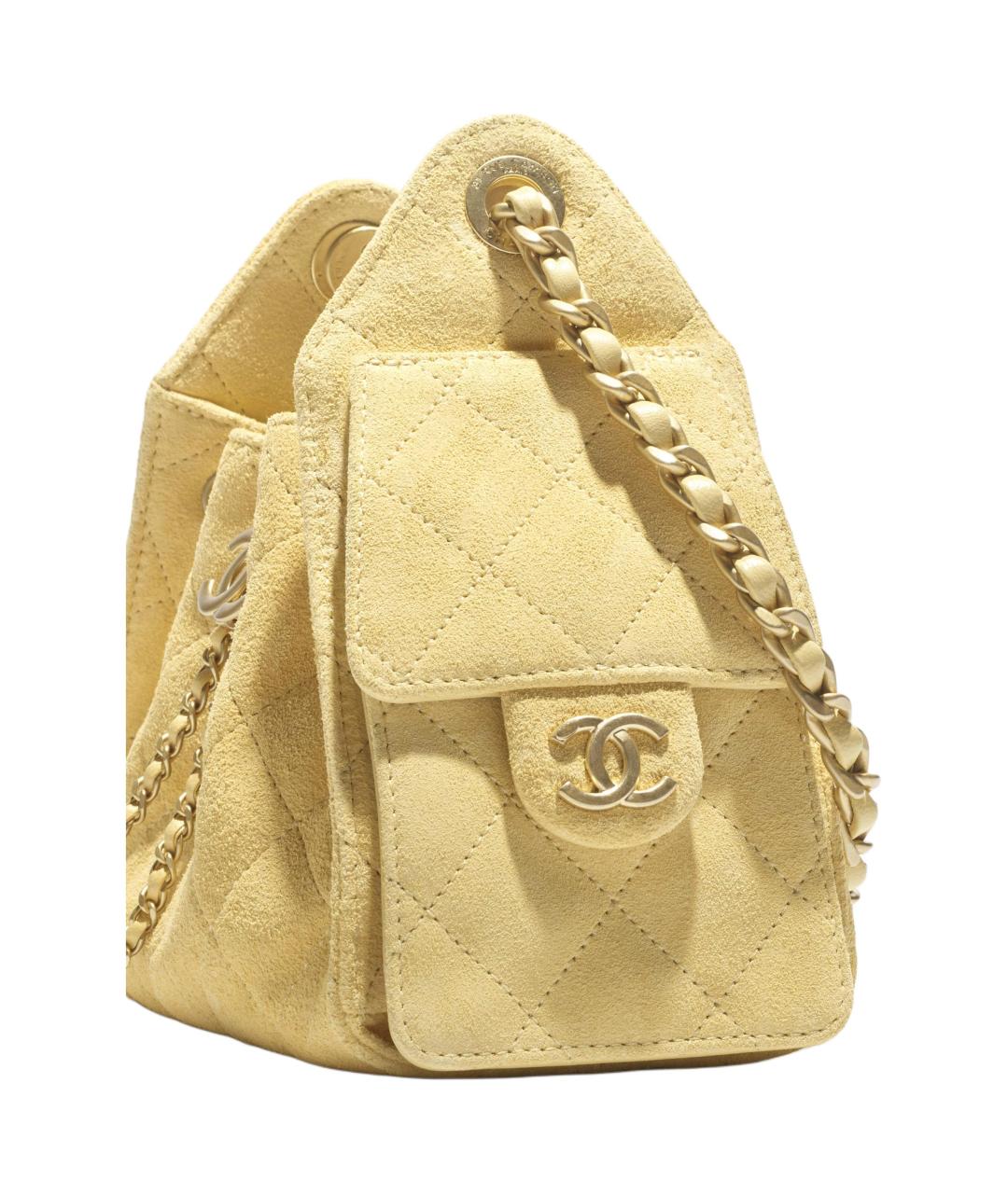 CHANEL Желтая кожаная сумка через плечо, фото 5