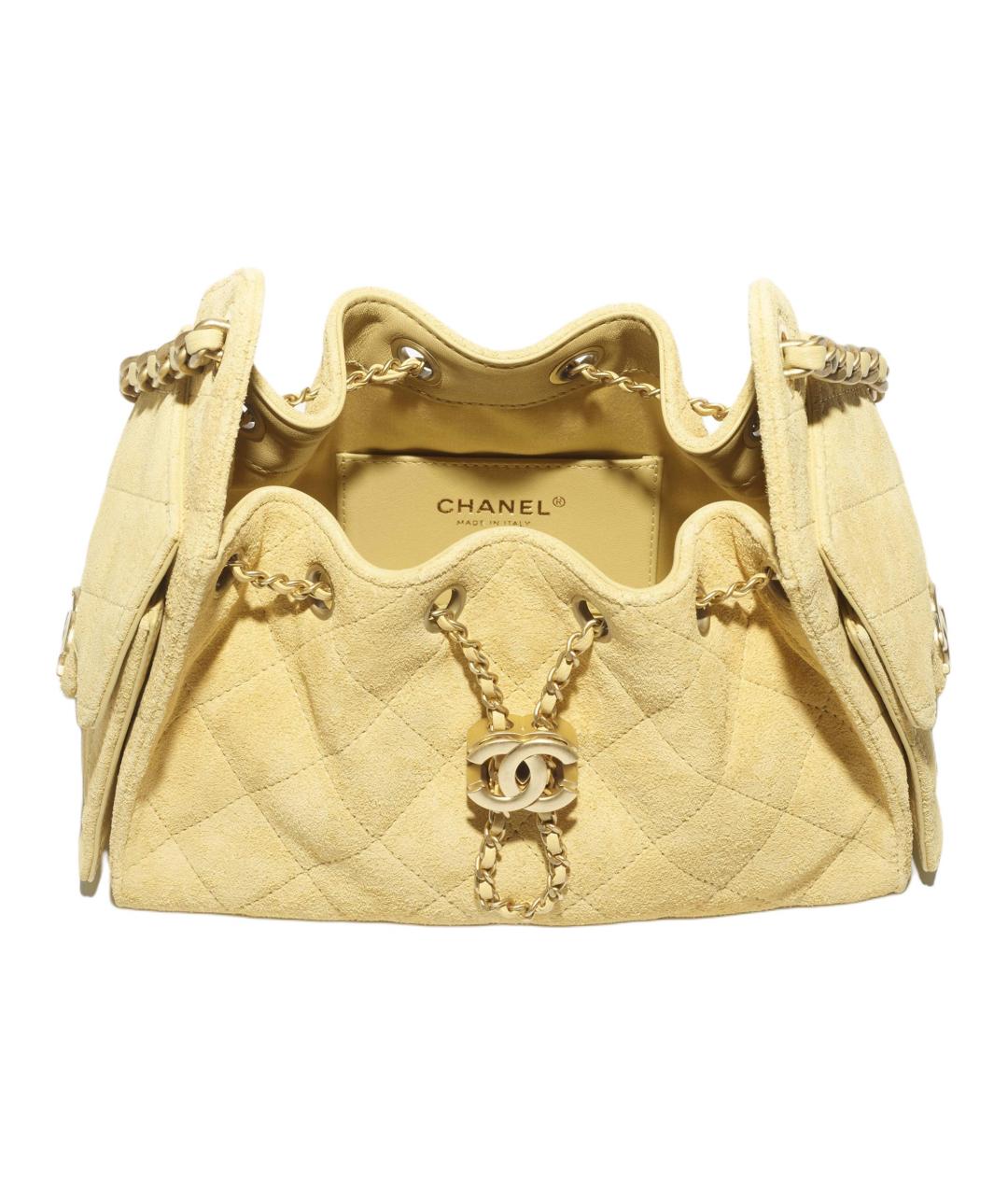 CHANEL Желтая кожаная сумка через плечо, фото 4