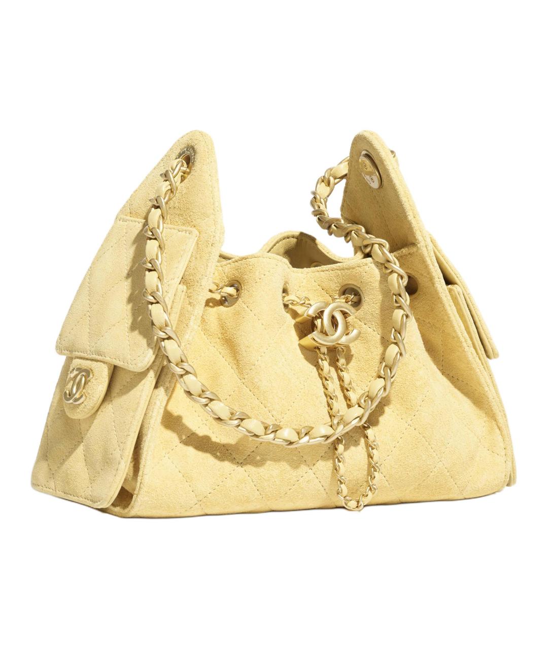 CHANEL Желтая кожаная сумка через плечо, фото 3