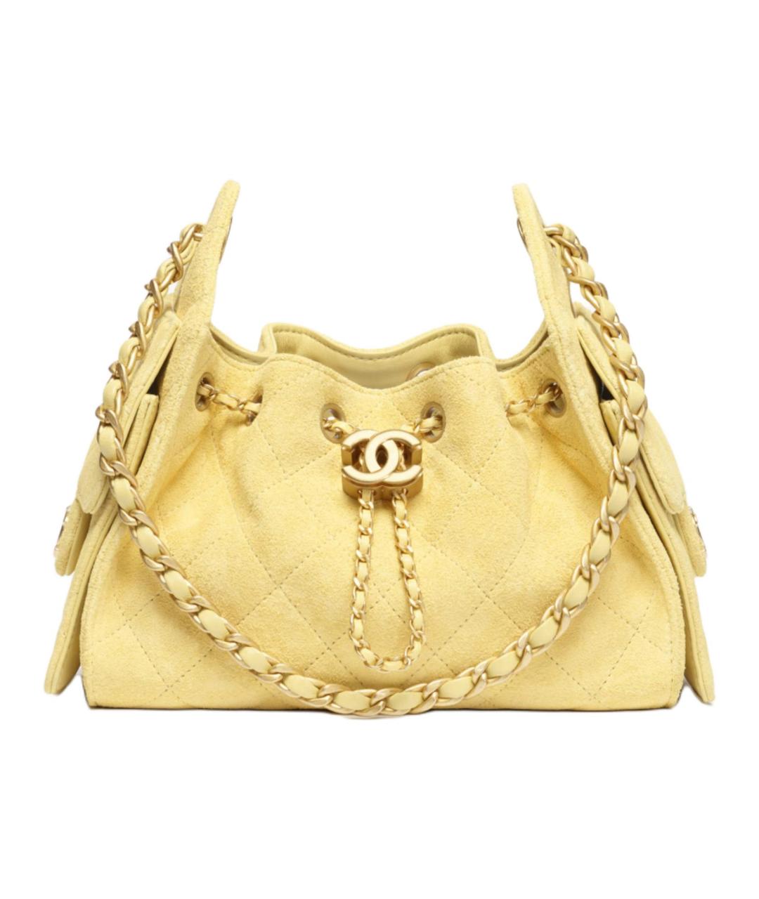 CHANEL Желтая кожаная сумка через плечо, фото 2