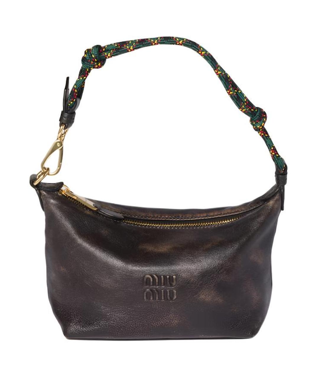MIU MIU Коричневая кожаная сумка через плечо, фото 1