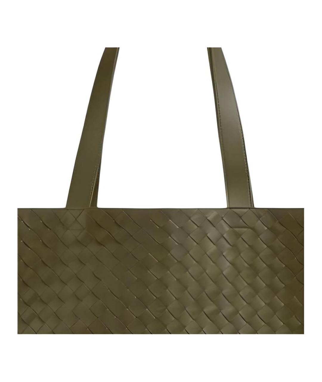 BOTTEGA VENETA Зеленая кожаная сумка на плечо, фото 3