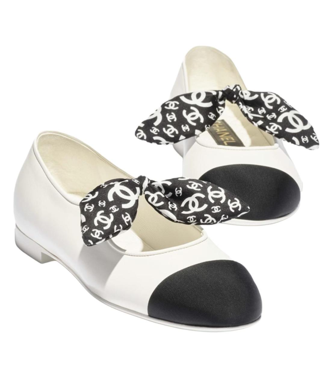 CHANEL Белые кожаные балетки, фото 3