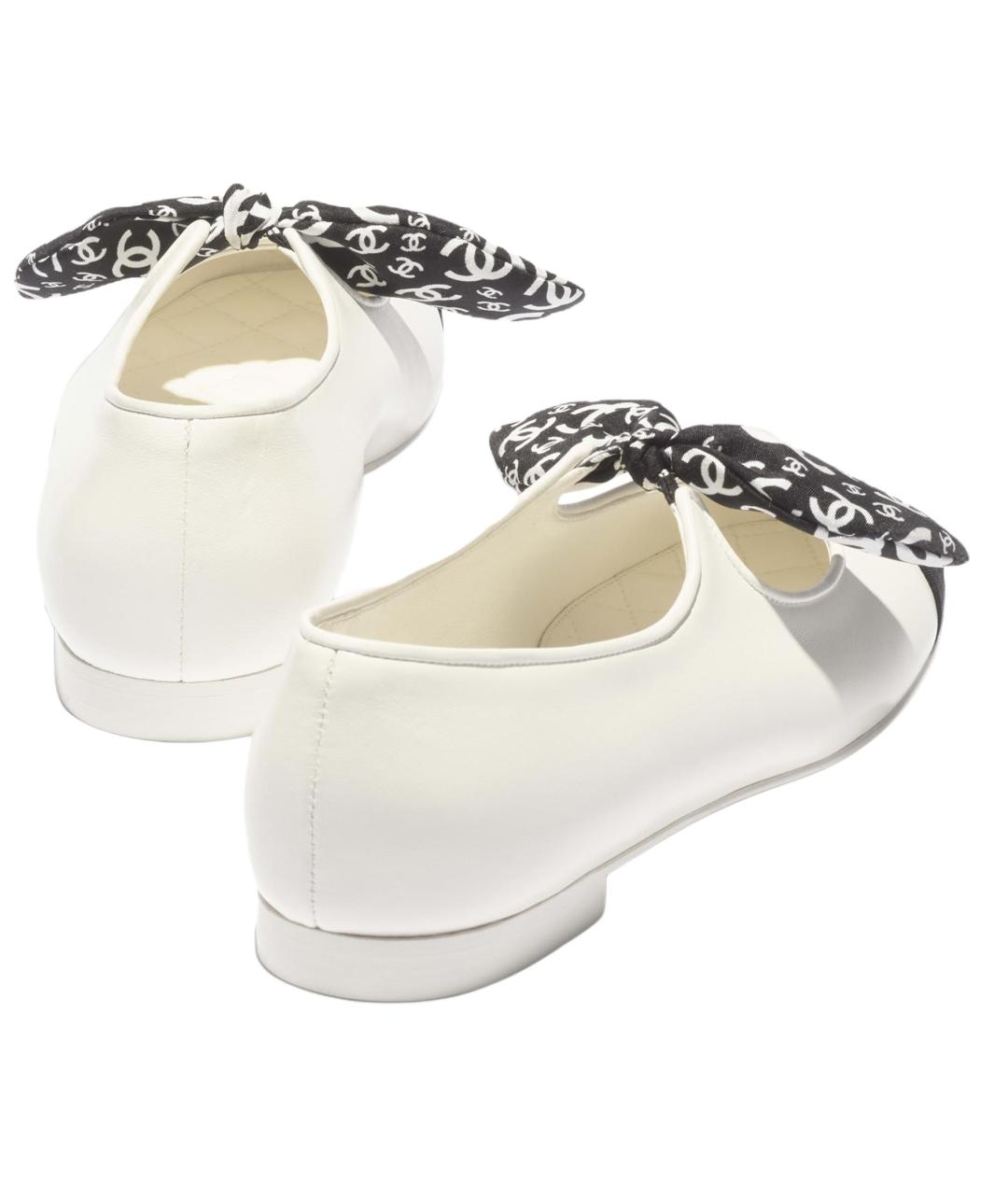 CHANEL Белые кожаные балетки, фото 4