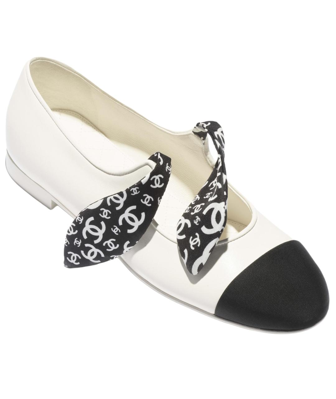 CHANEL Белые кожаные балетки, фото 2