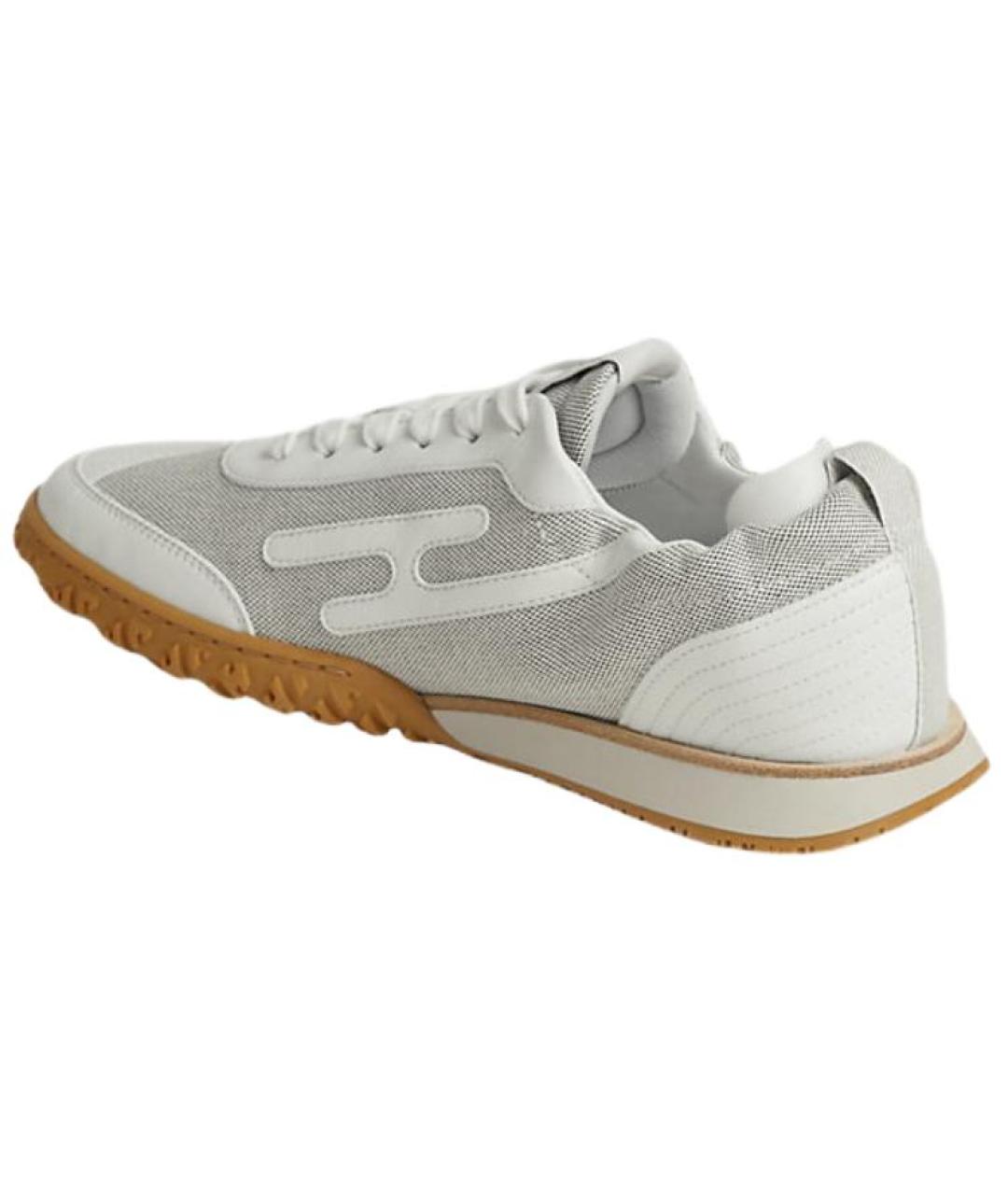 HERMES Белые кожаные кеды, фото 4